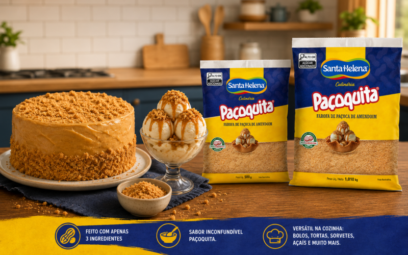 Santa Helena apresenta Farofa Paçoquita e amplia presença no universo culinário